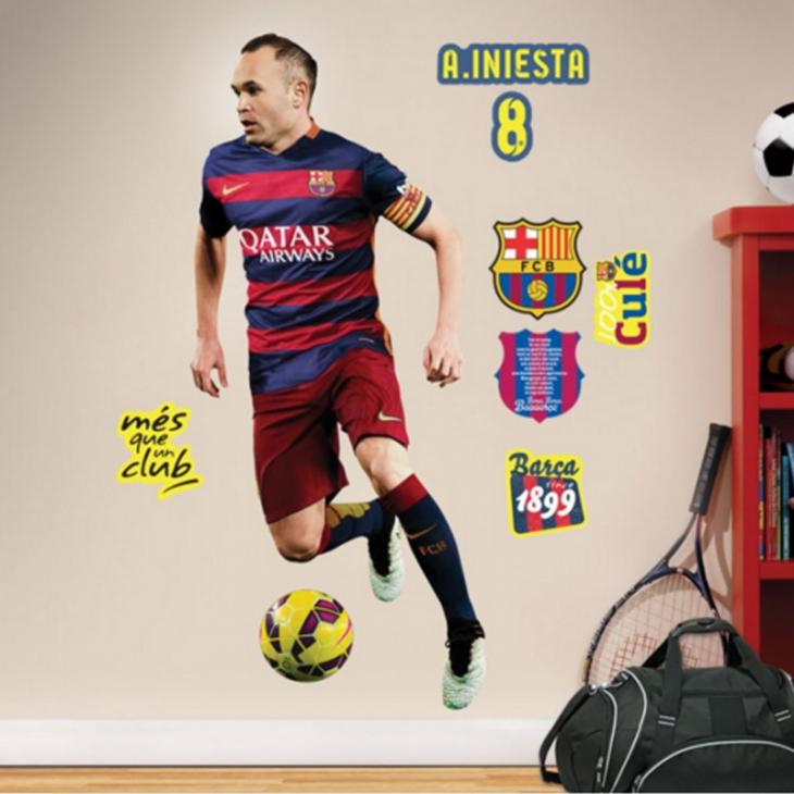 Stickers muraux FC Barcelona - Sticker mural Iniesta® - ambiance-sticker.com